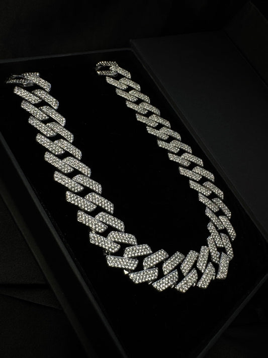 18mm Iced Out Cuban Link Chain Necklace